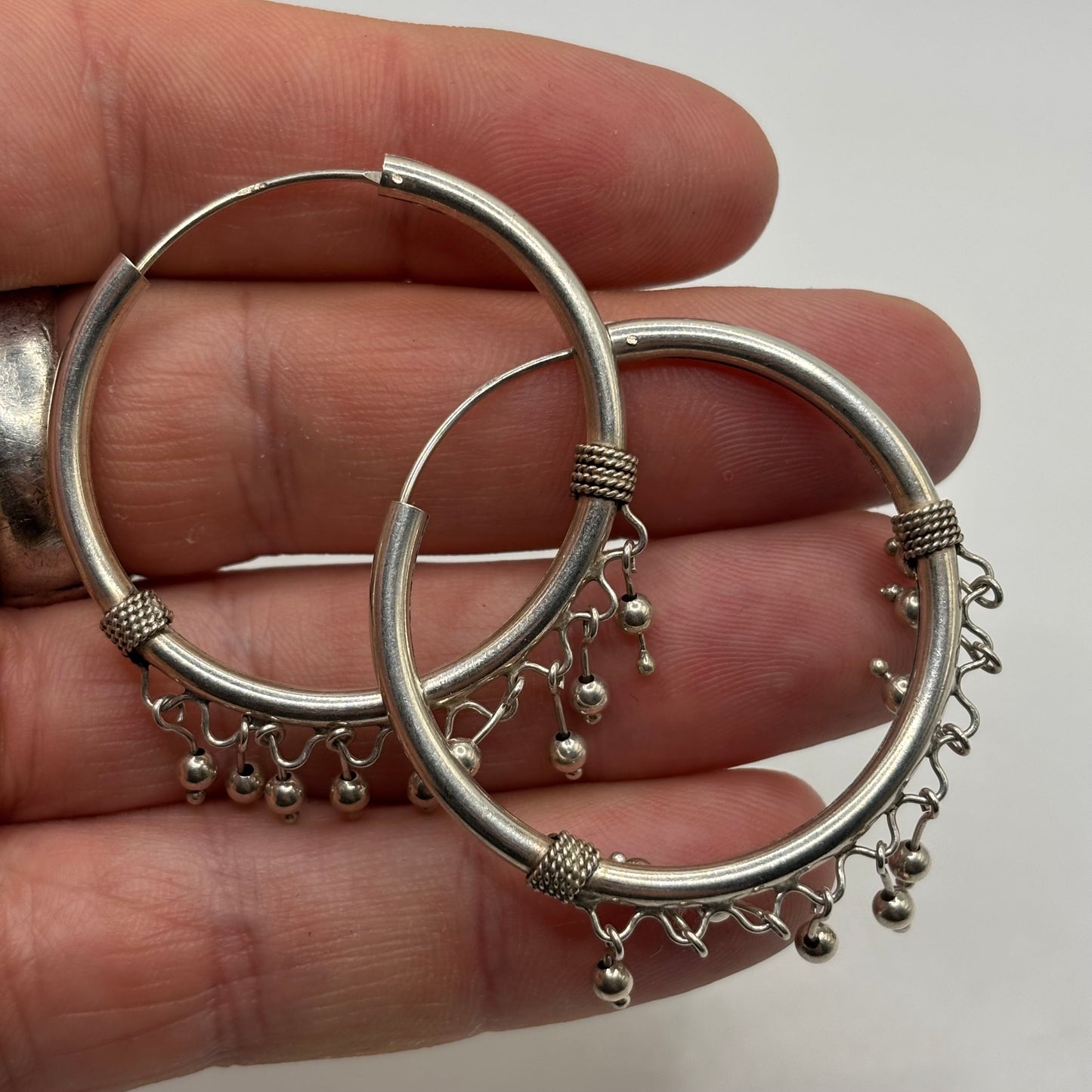 Silver Large Hoop Earrings (40mm)