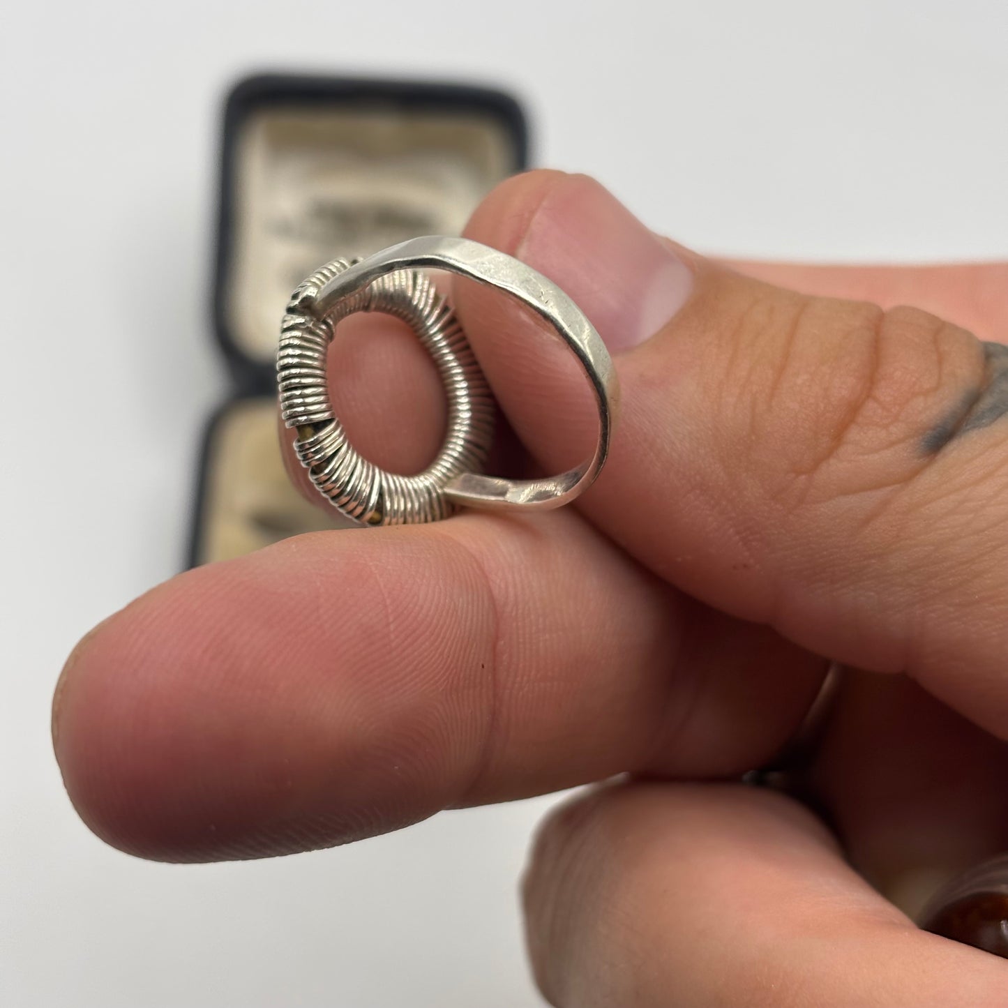 Silver Abstract Ring (O)