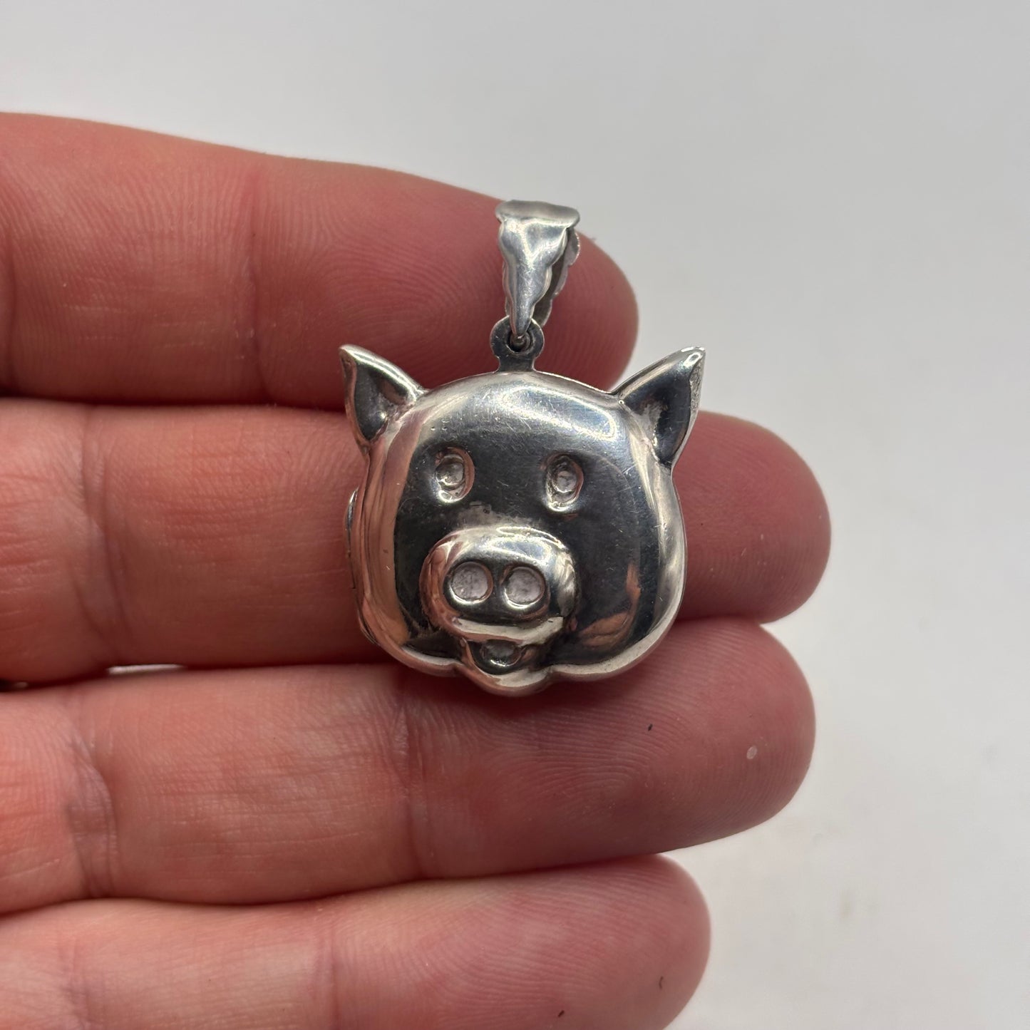 Silver Pig Locket
