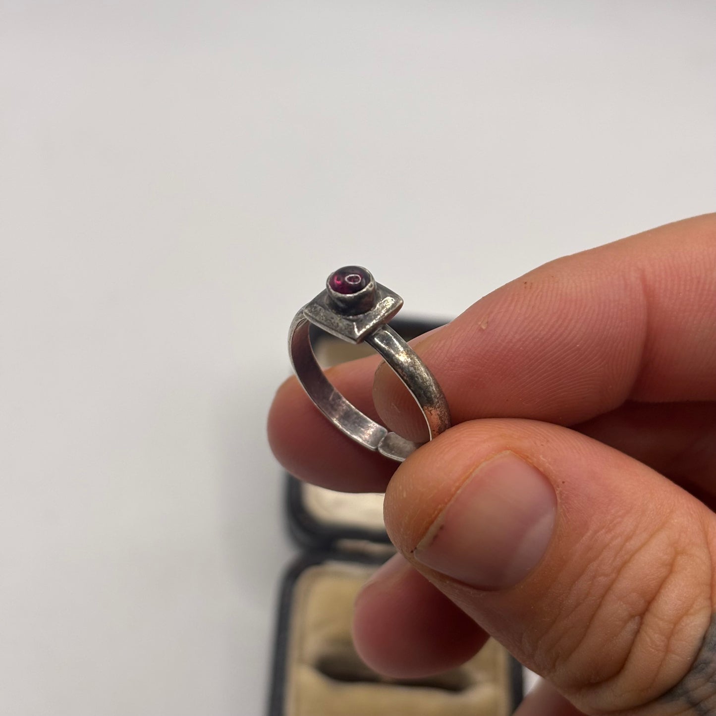 Silver Garnet Ring