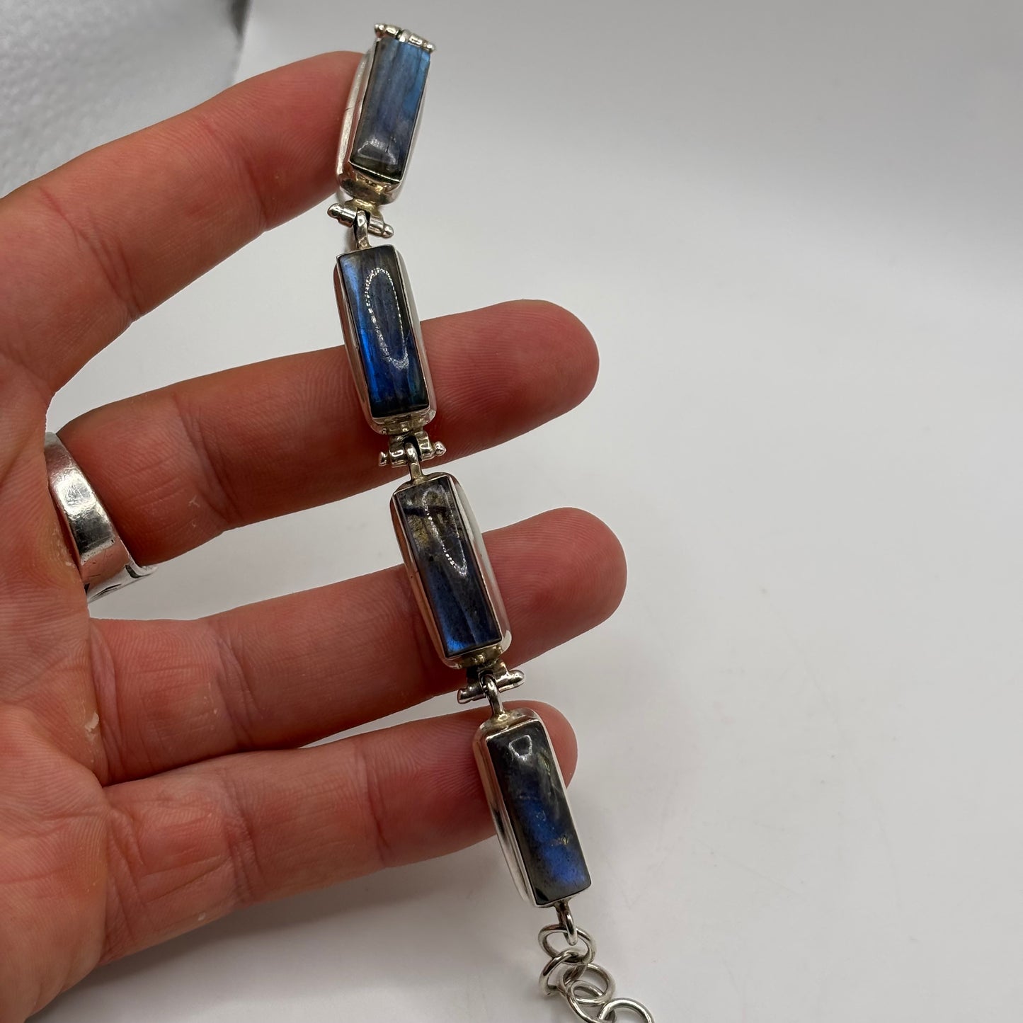 Silver Labradorite Bracelet 7”-8”