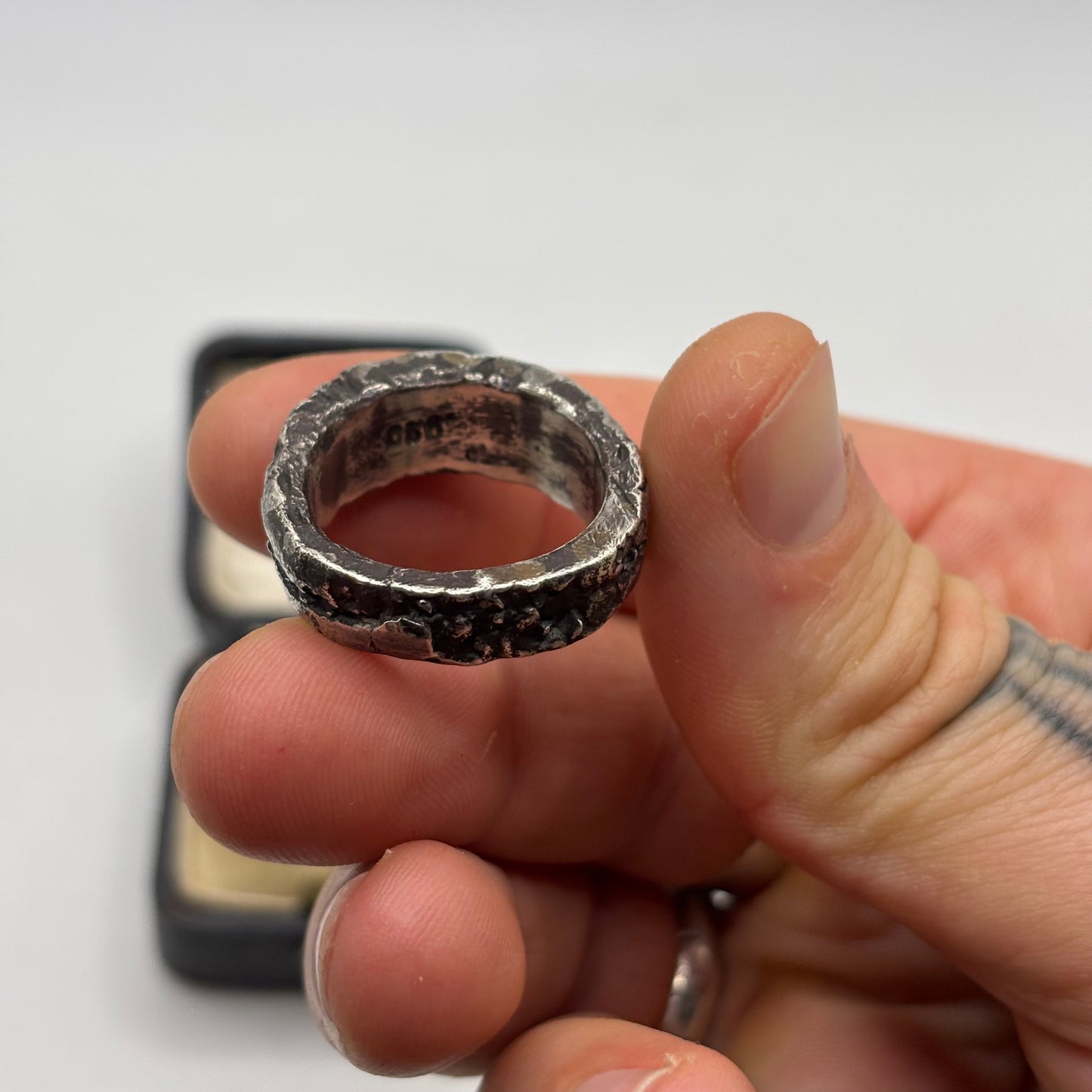 Silver Heavy Modernist Band Ring