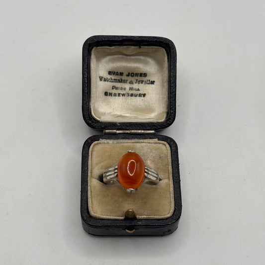 Silver Carnelian Signet Ring