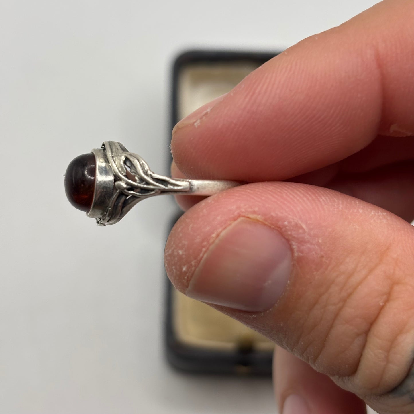 Silver Amber Ring (N)