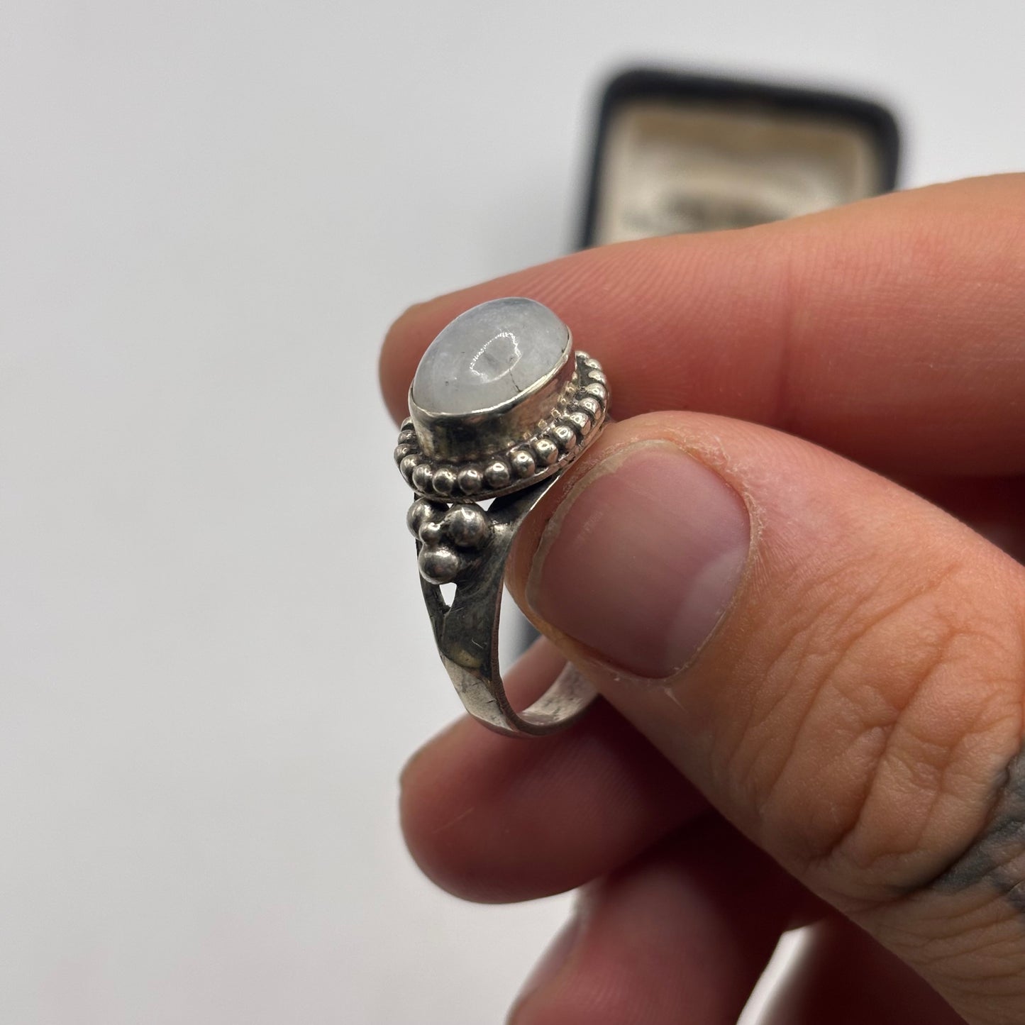 Silver Moonstone Ring