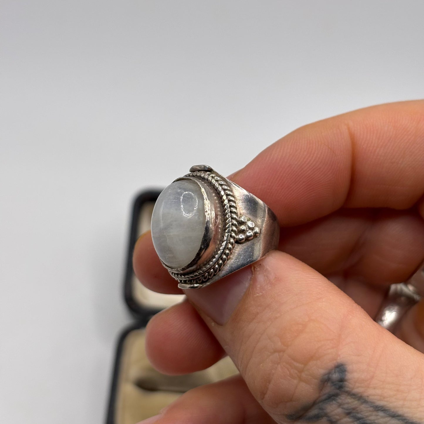 Silver Moonstone Ring