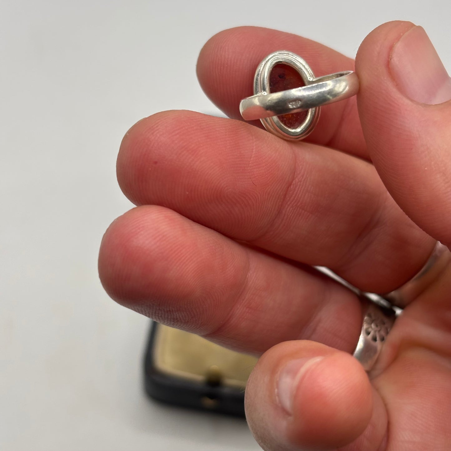 Silver Amber Ring (K)