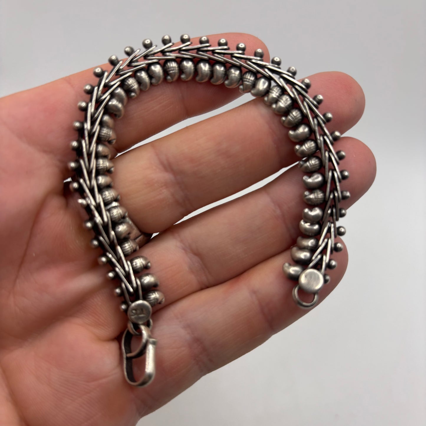 Silver 7” Vintage Indian Bracelet