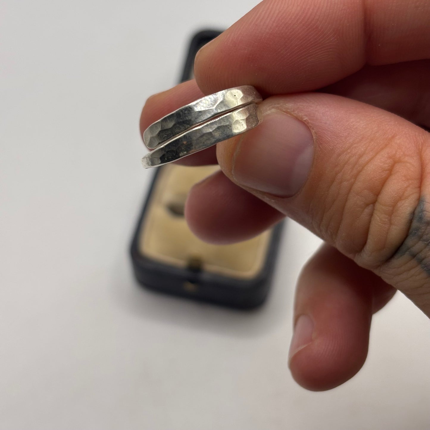 Silver Hammered Band Ring