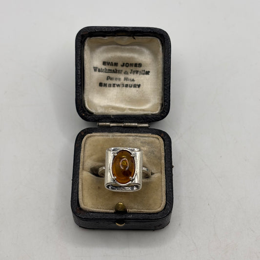 Silver Amber Ring (P)