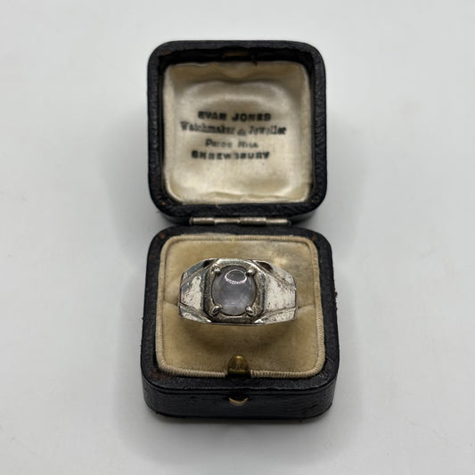 Silver Moonstone Signet Ring (X)