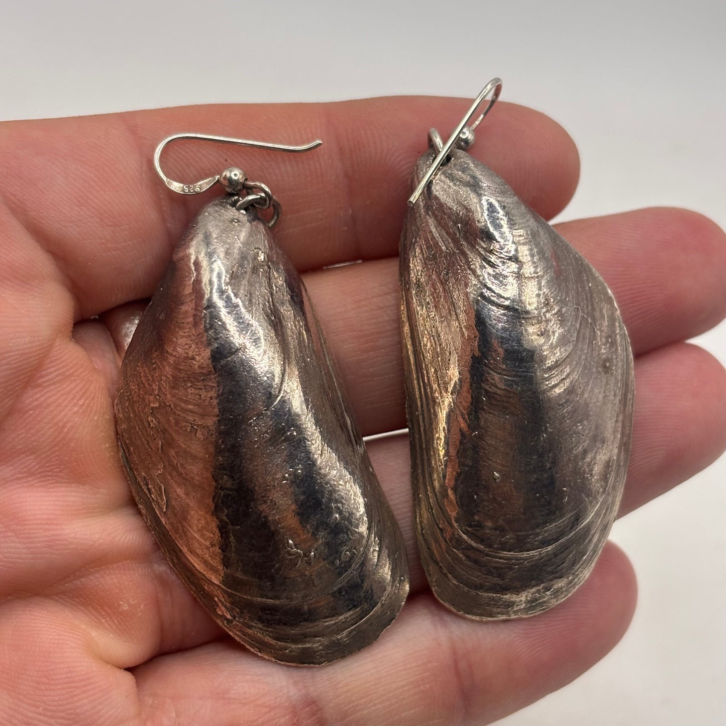 Silver Shell Earrings (65mm)