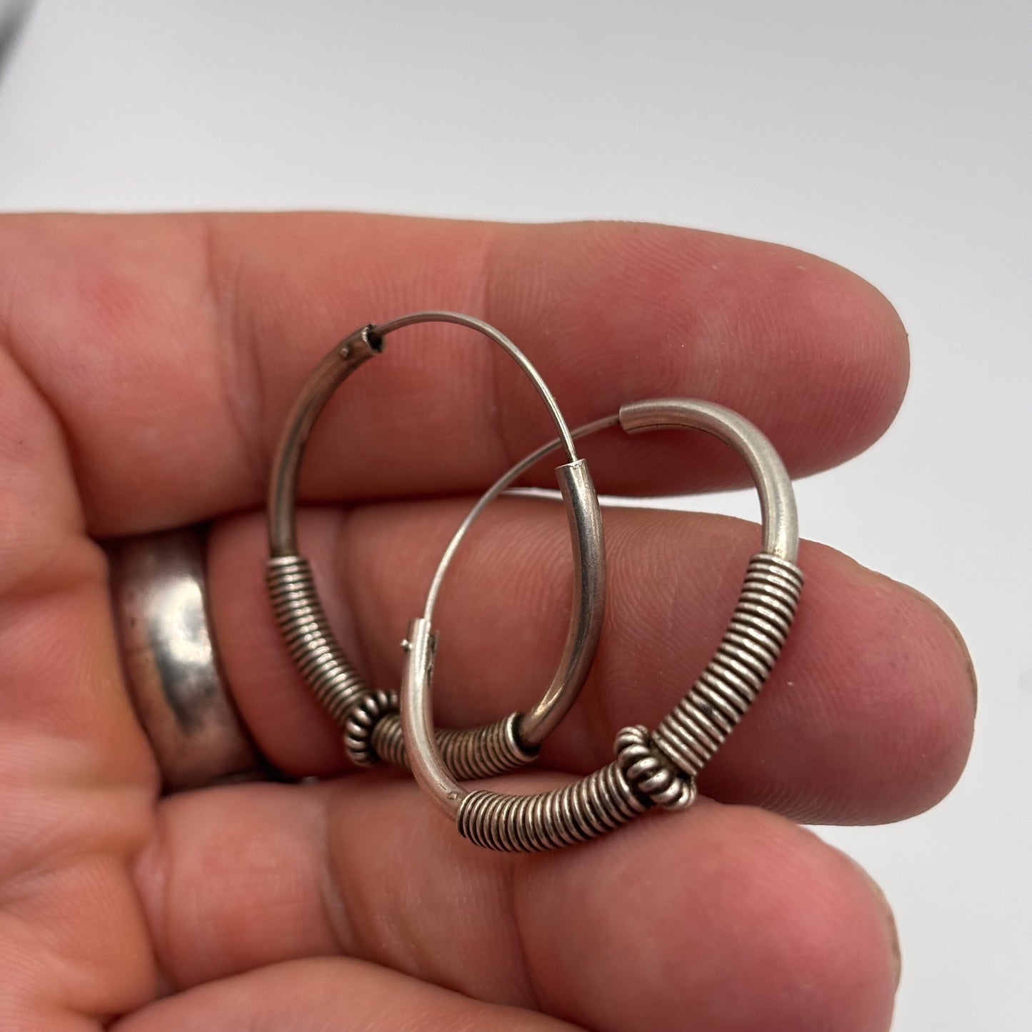 Silver Balinese Earrings (30mm)