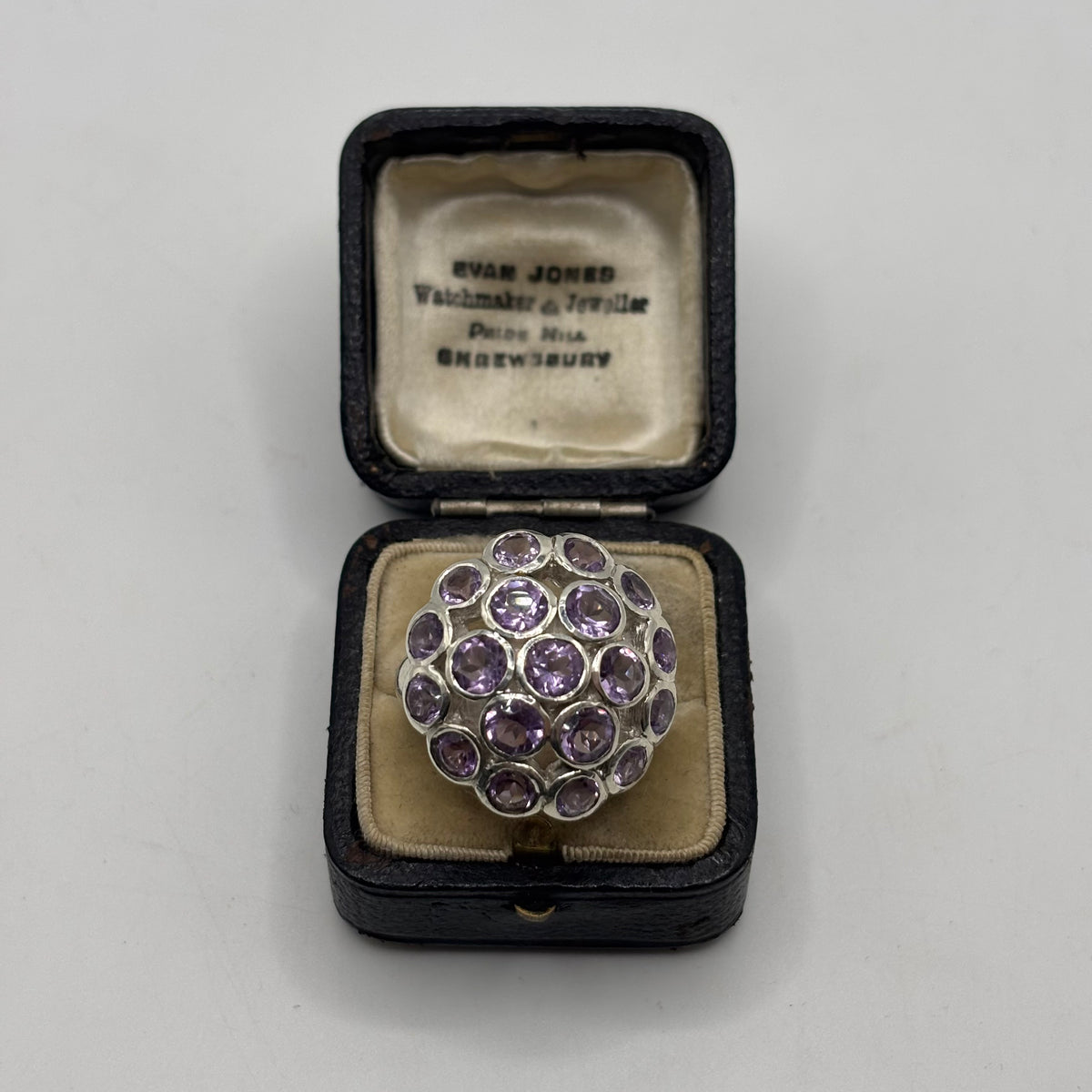 Silver Heavy Amethyst Ring (O)