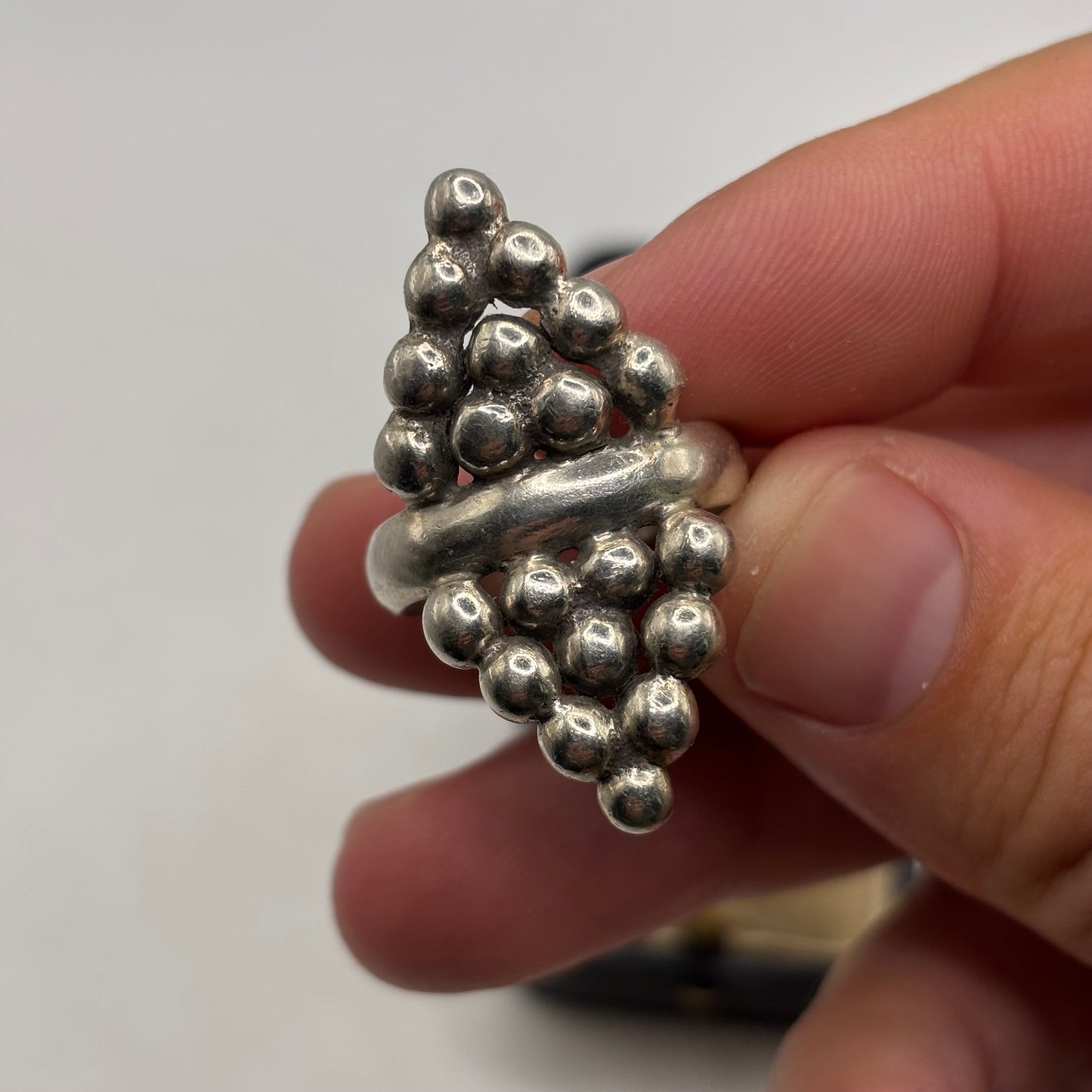 Silver Heavy Abstract Band Ring (R)