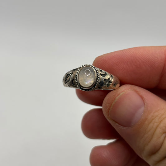 Silver Moonstone Ring