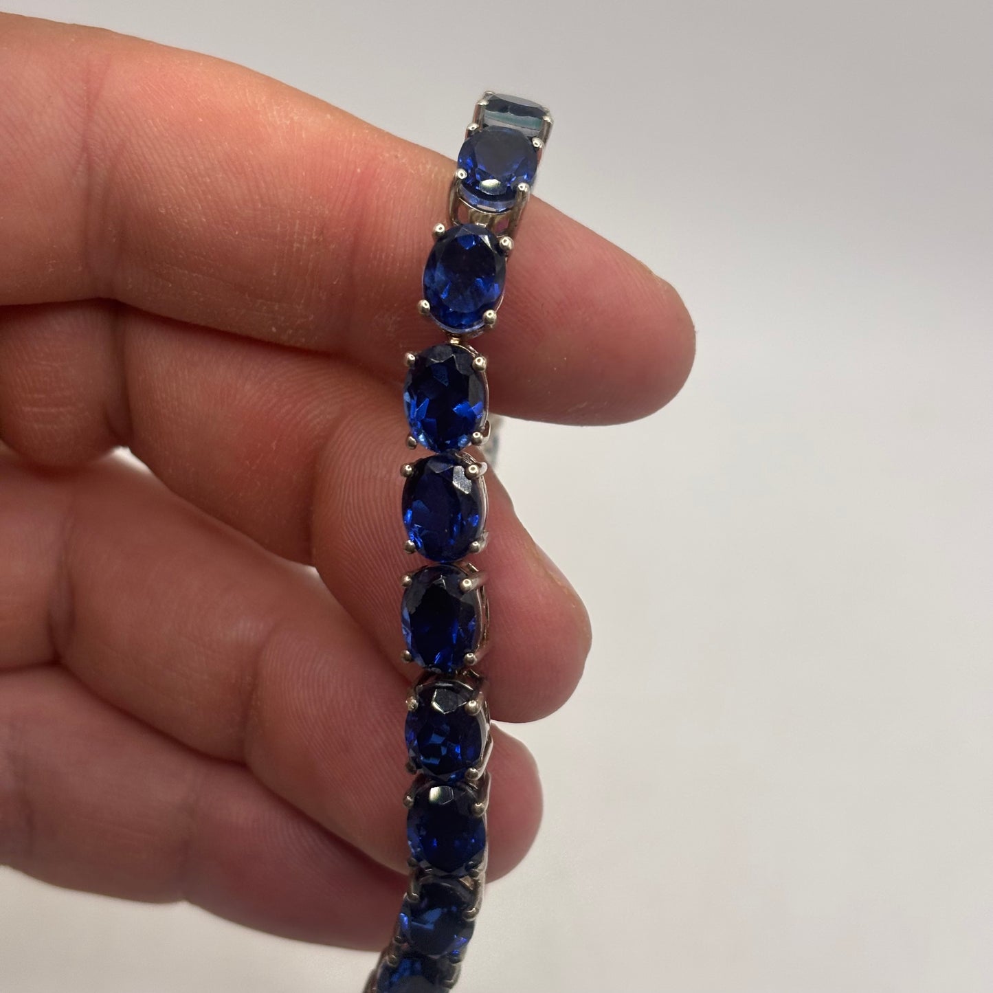 Silver 7.5” Sapphire Bracelet