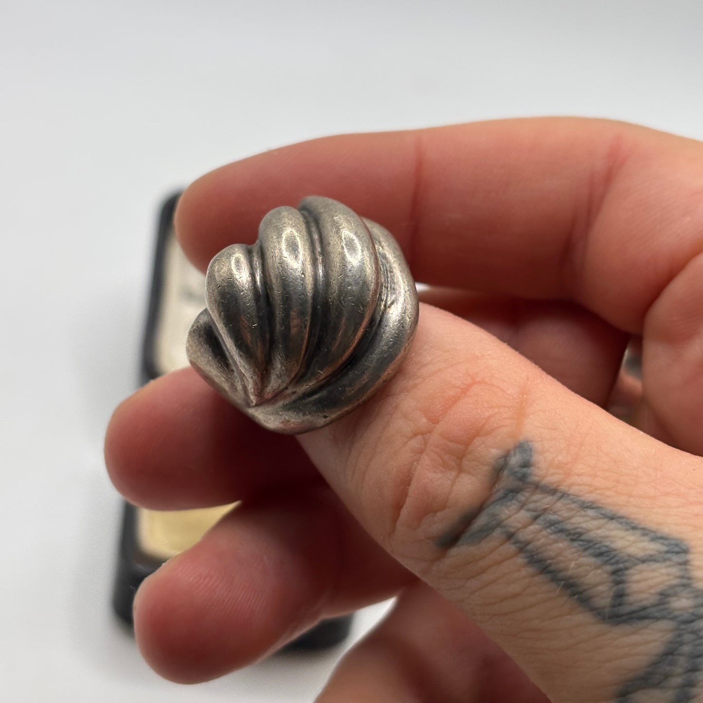 Silver Chunky Abstract Ring