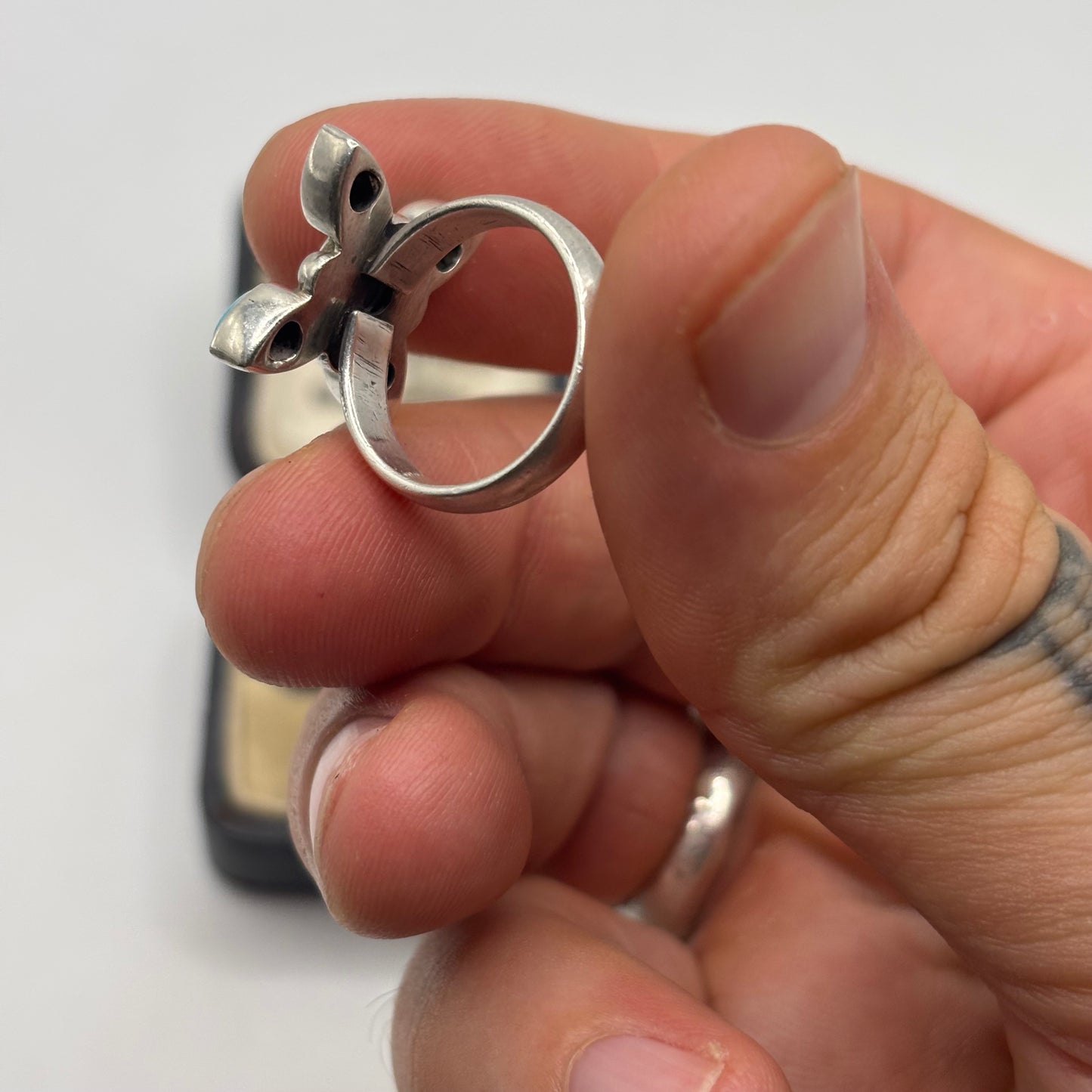 Silver Turquoise & Amethyst Ring