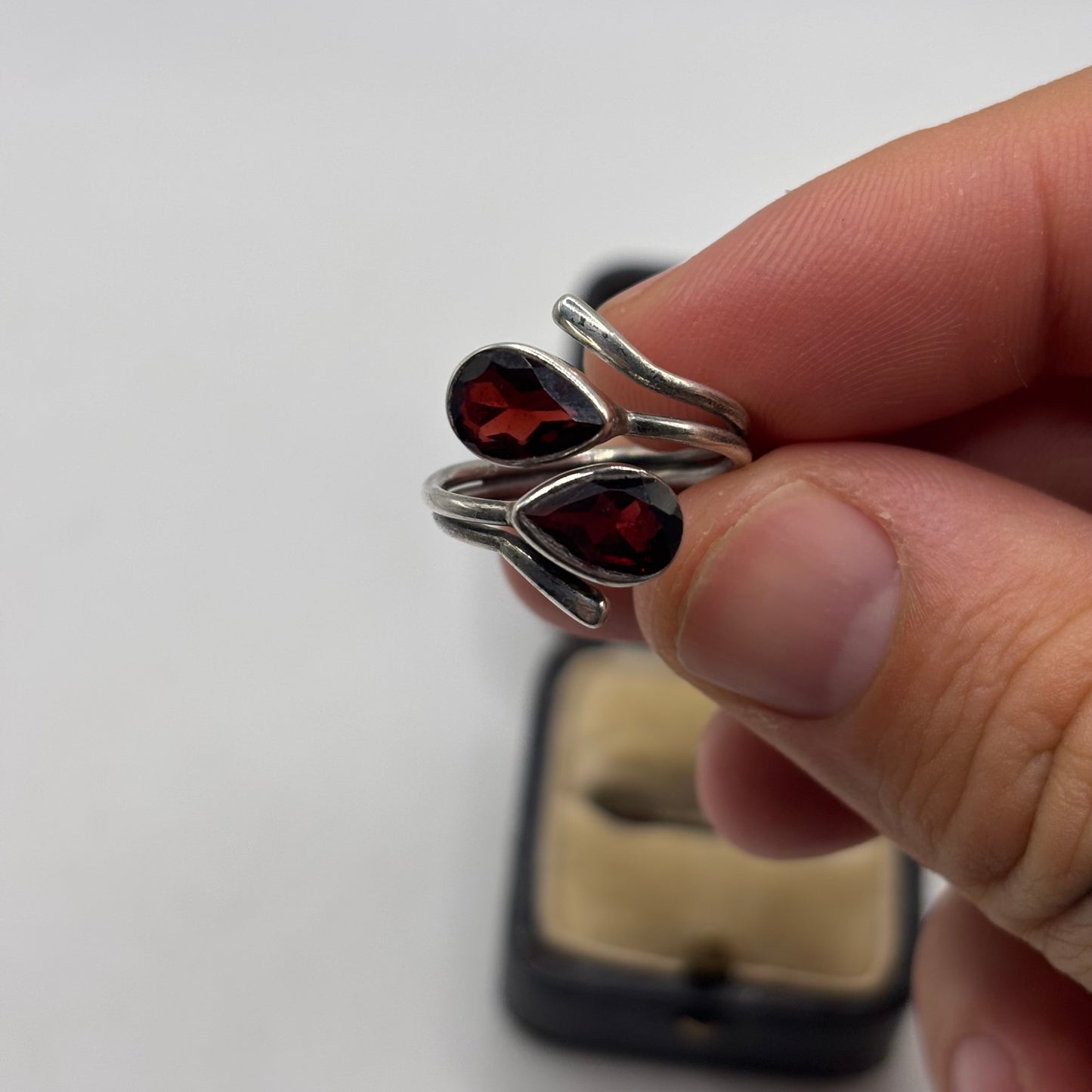 Silver Garnet Ring