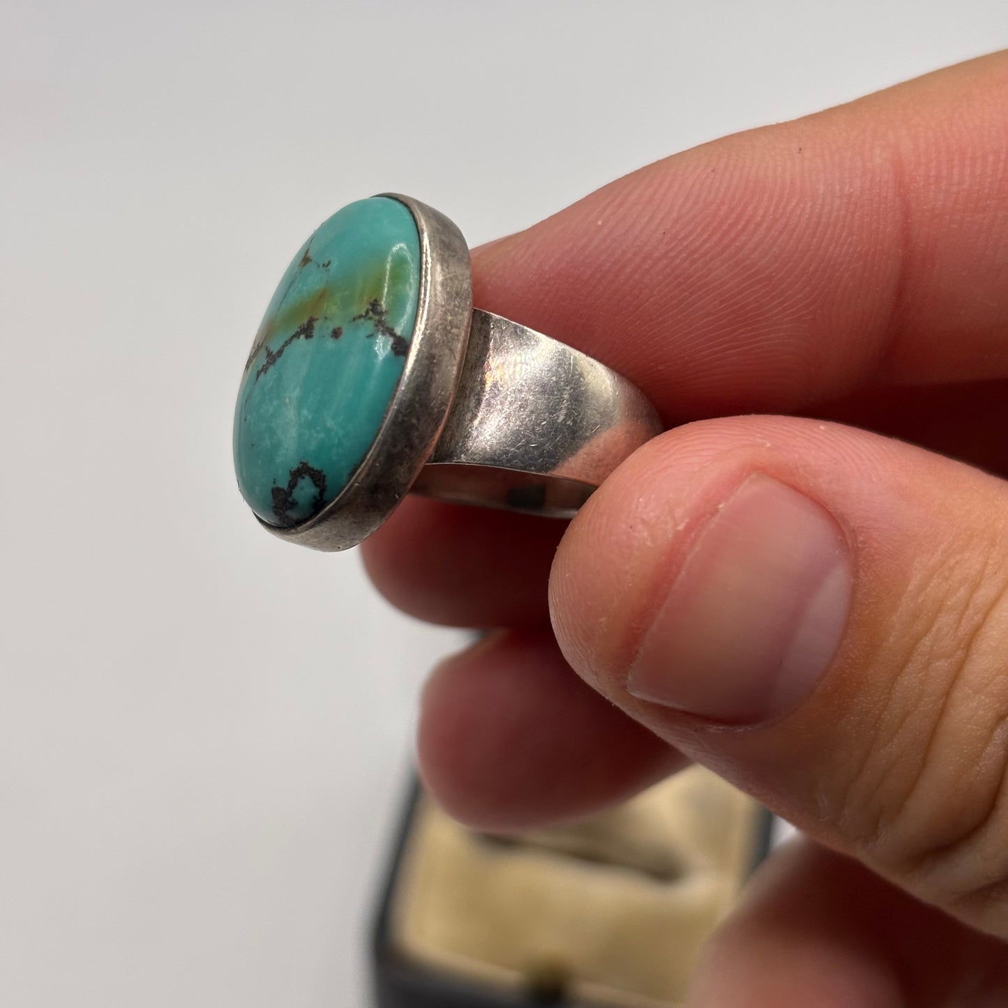 Silver Turquoise Chunky Ring (M)