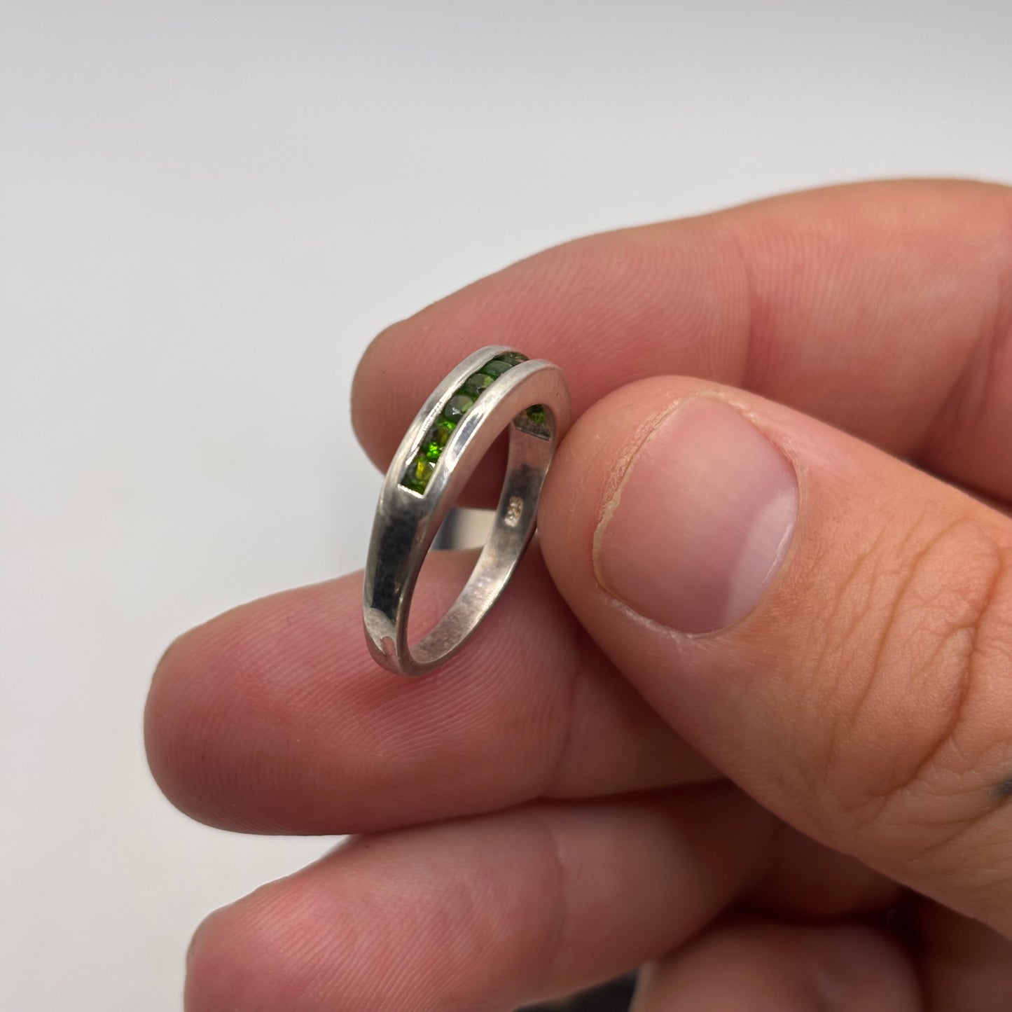 Silver Emerald Ring (O)