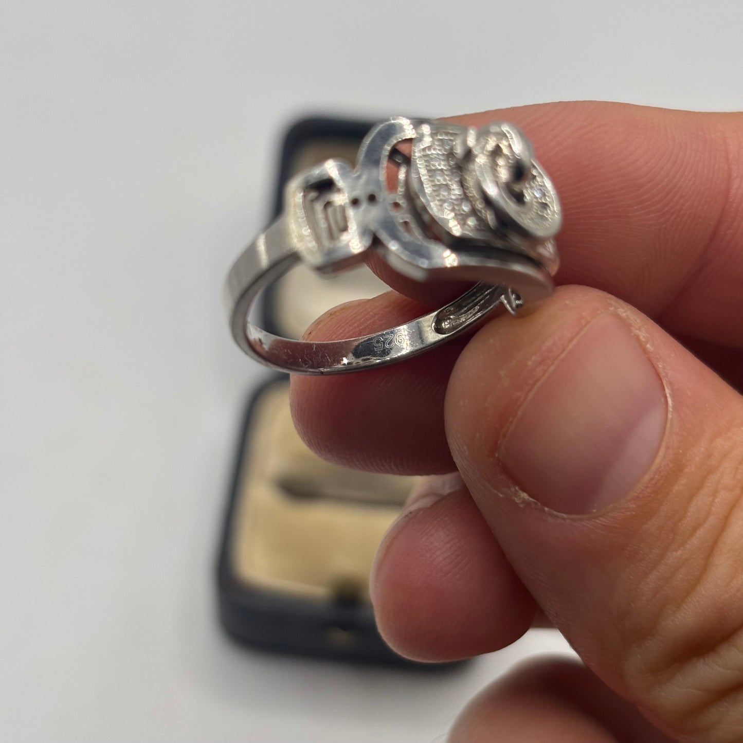 Silver CZ Unusual Band Ring