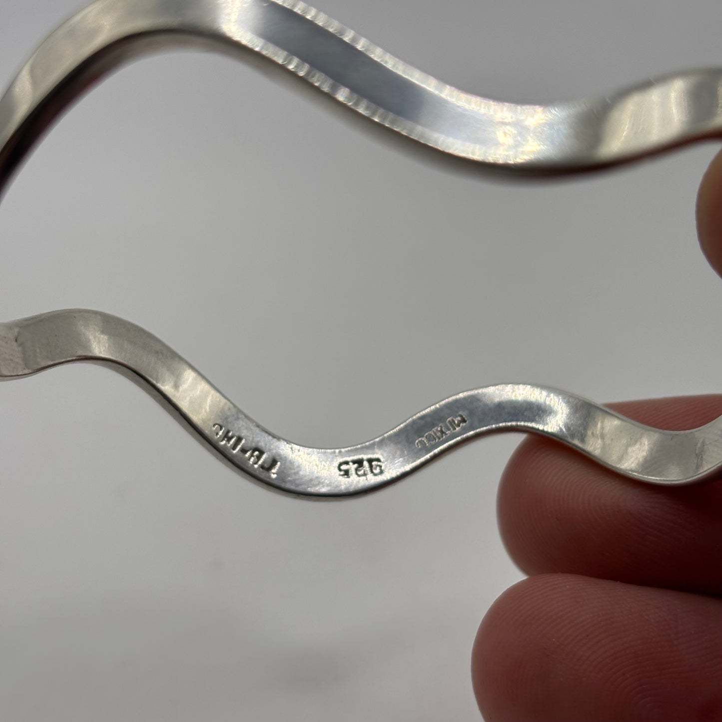 Silver Wavy Mexican Bangle