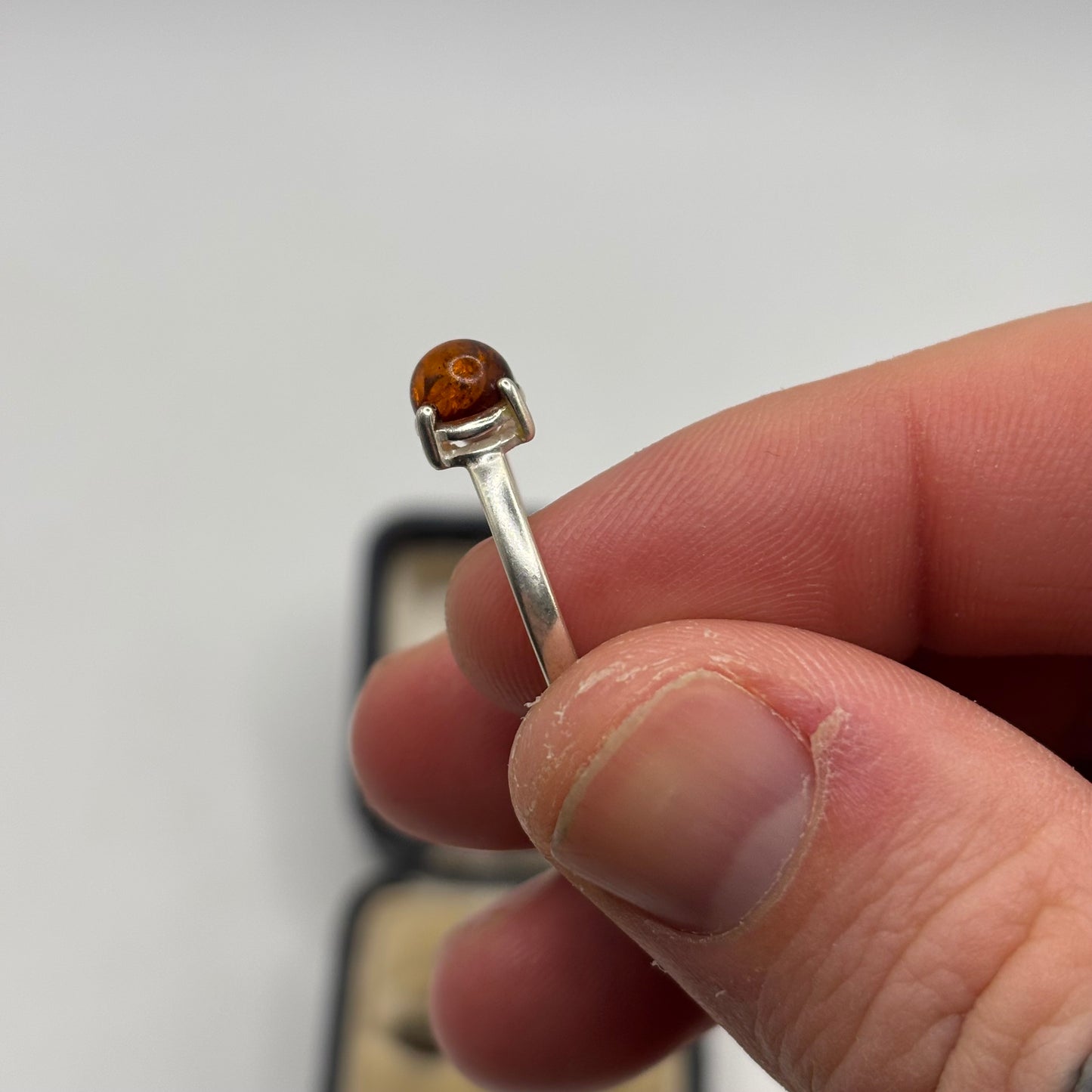 Silver Amber Ring (P)