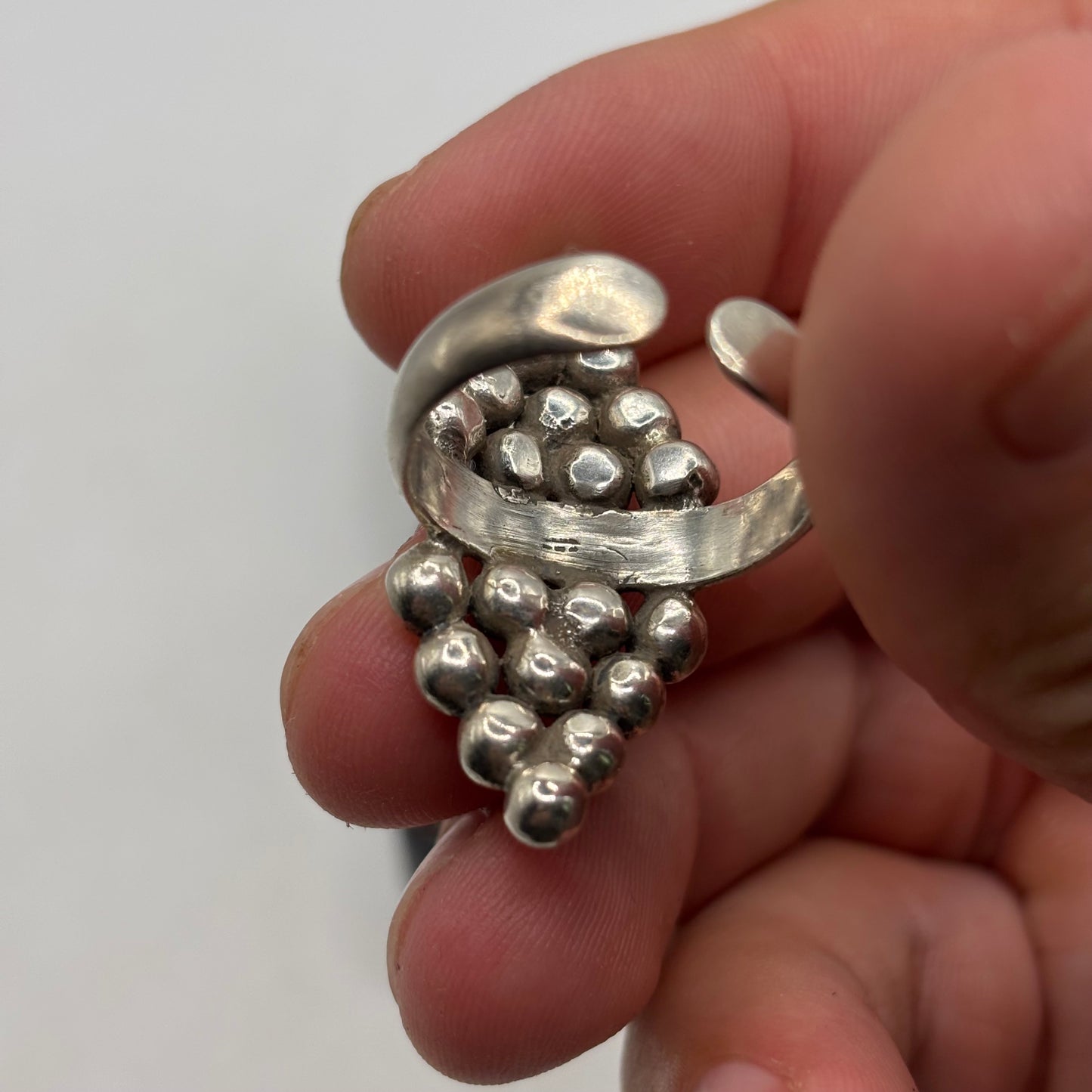 Silver Heavy Abstract Band Ring (R)