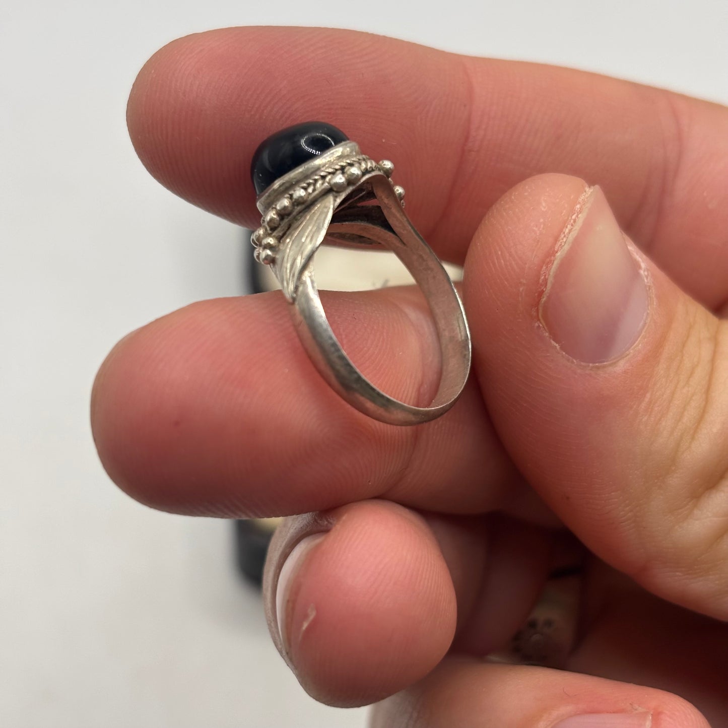 Silver Onyx Ring (Q)