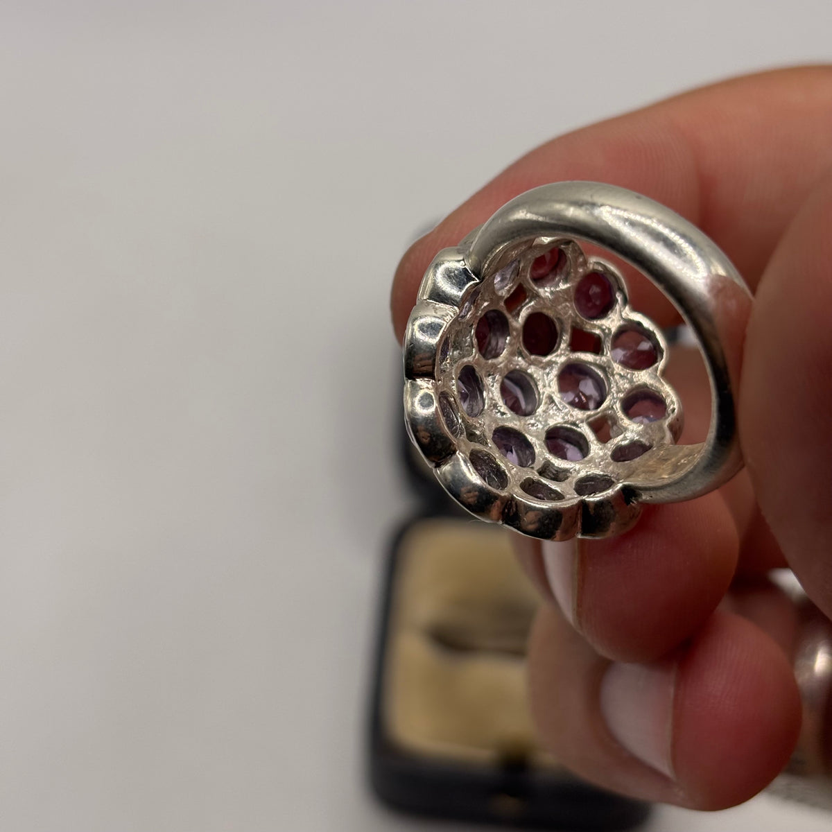 Silver Heavy Amethyst Ring (O)