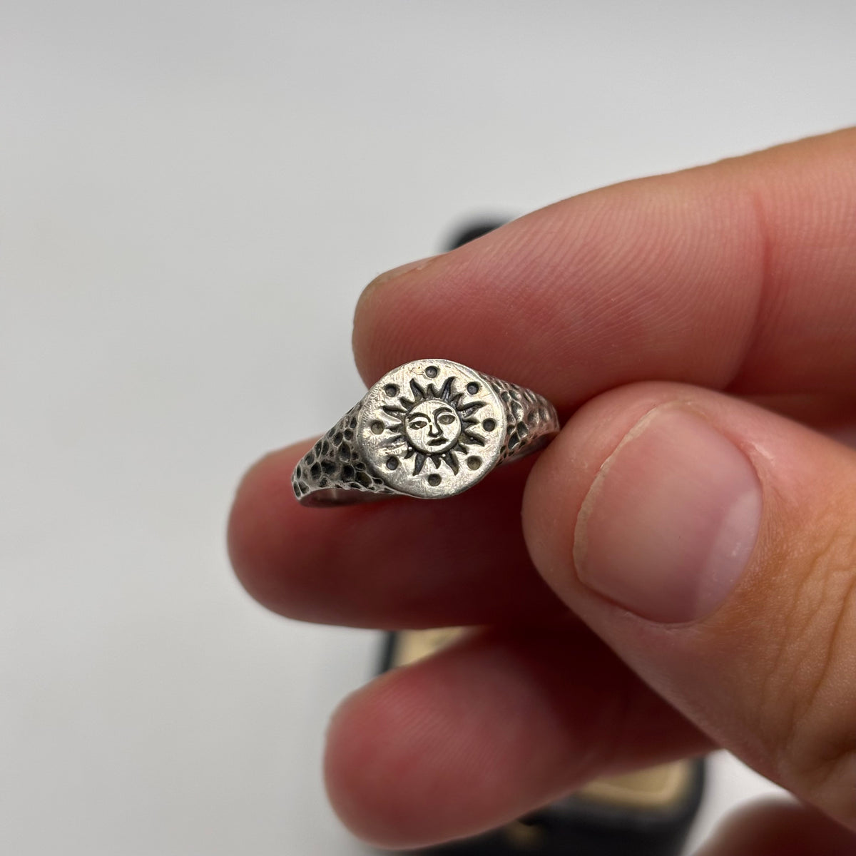 Silver Sun Signet Ring (L)