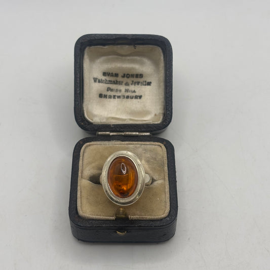 Silver Amber Ring (K)