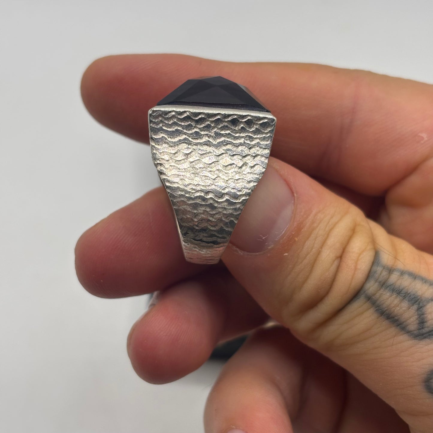 Silver Large Amethyst Ring