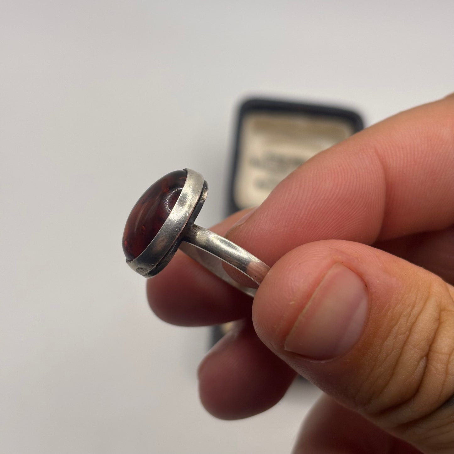Silver Amber Ring (P)