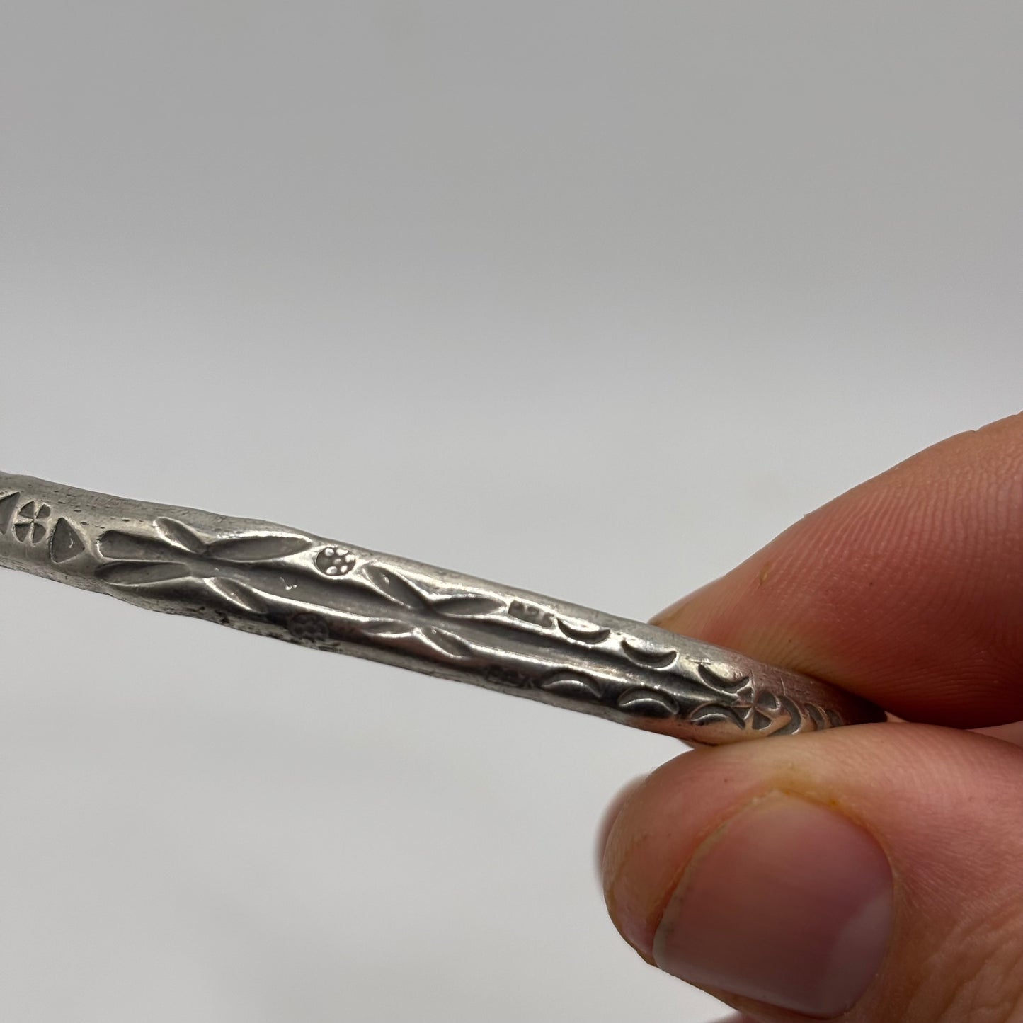 Silver Stamp Work Cuff Bracelet