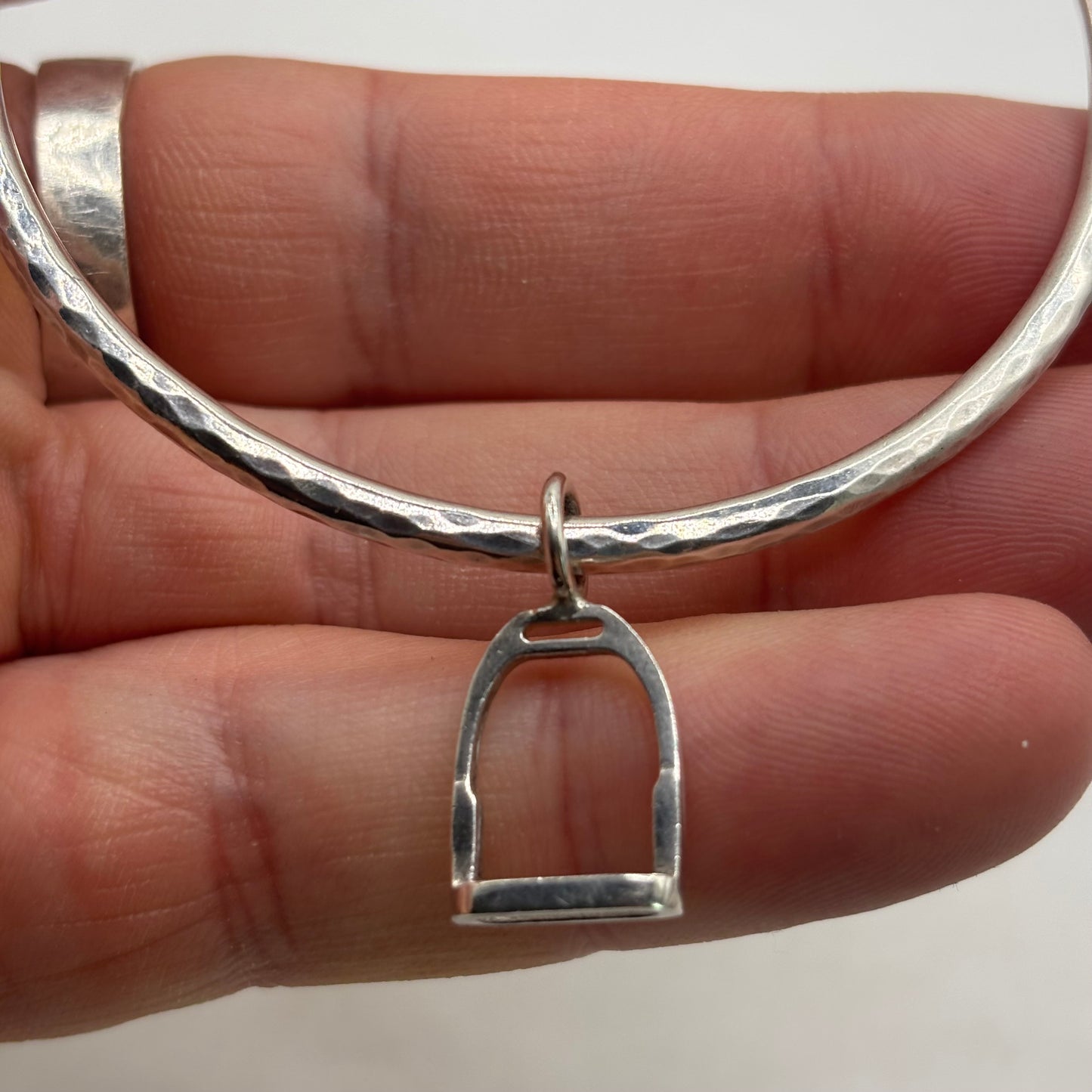 Silver Horse Stirrup Bangle