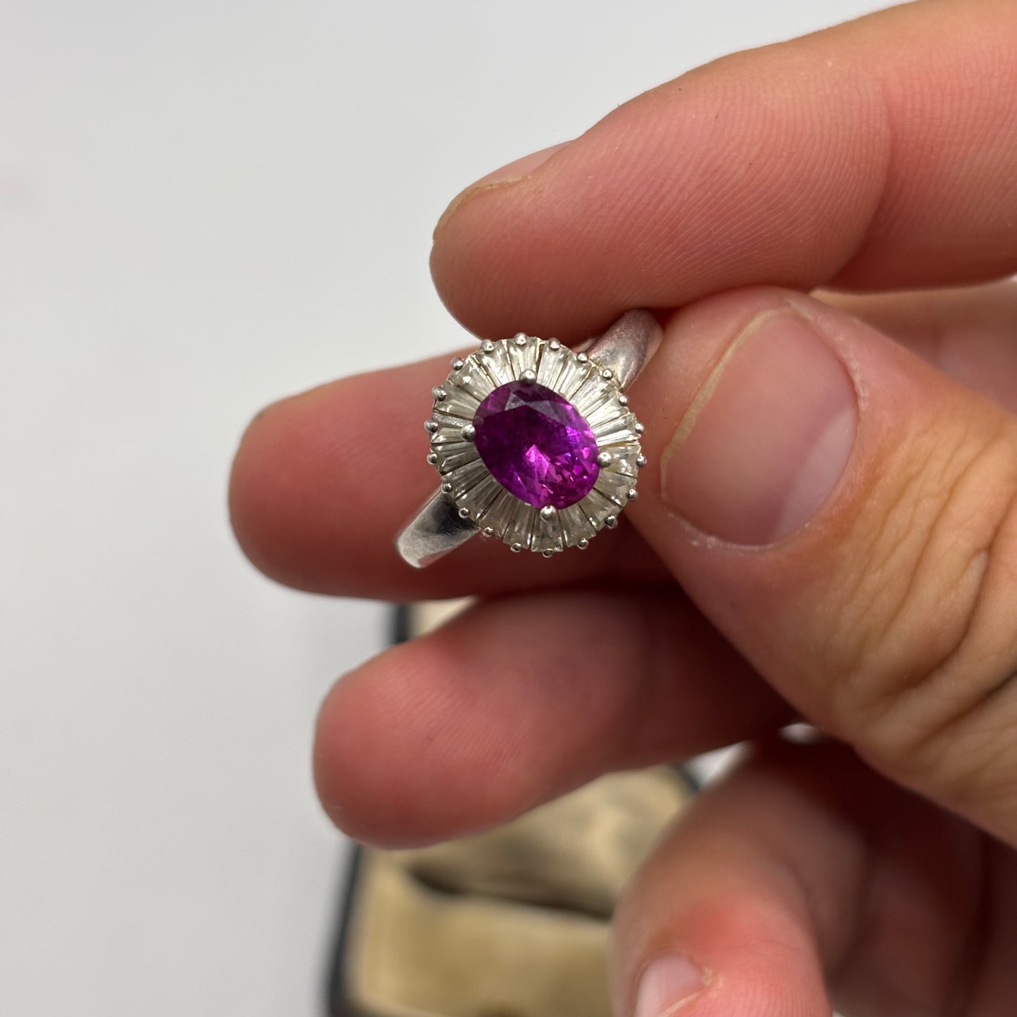 Silver Ruby & CZ Ring (P)
