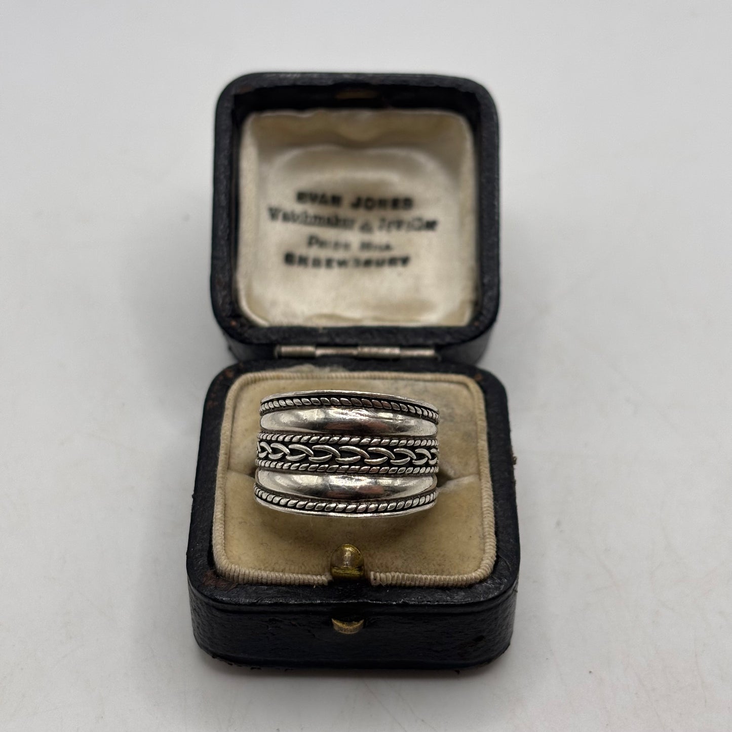 Silver Detailed Band Ring (R)