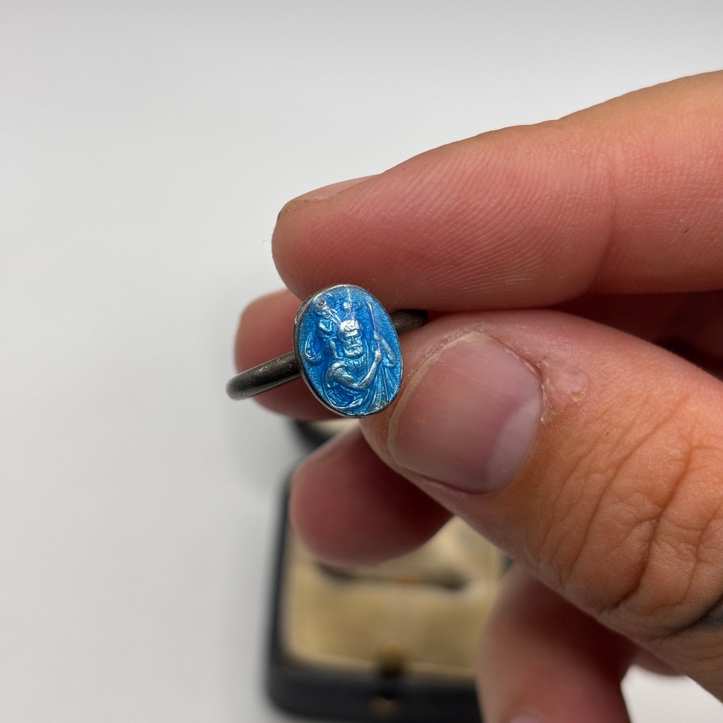Silver Enamel St Christopher (M)