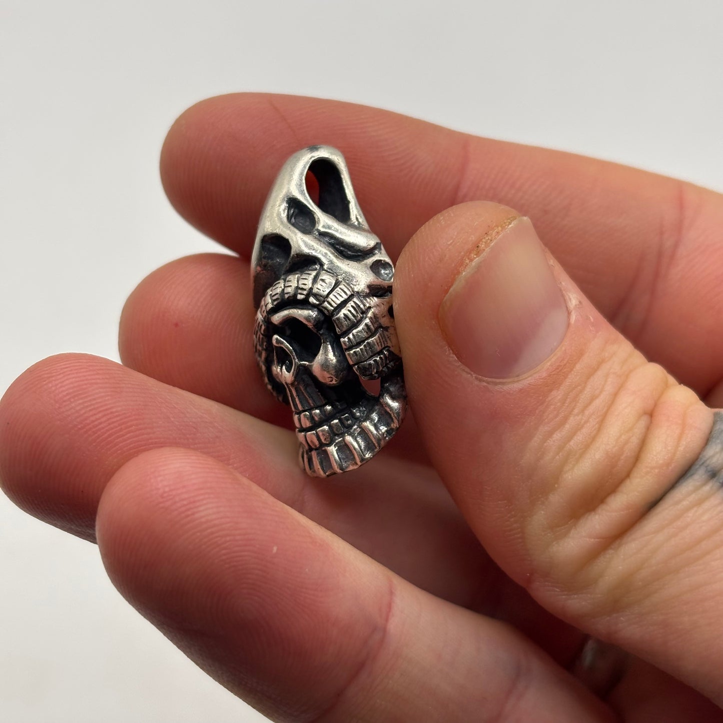 Silver Chunky Skull Pendant