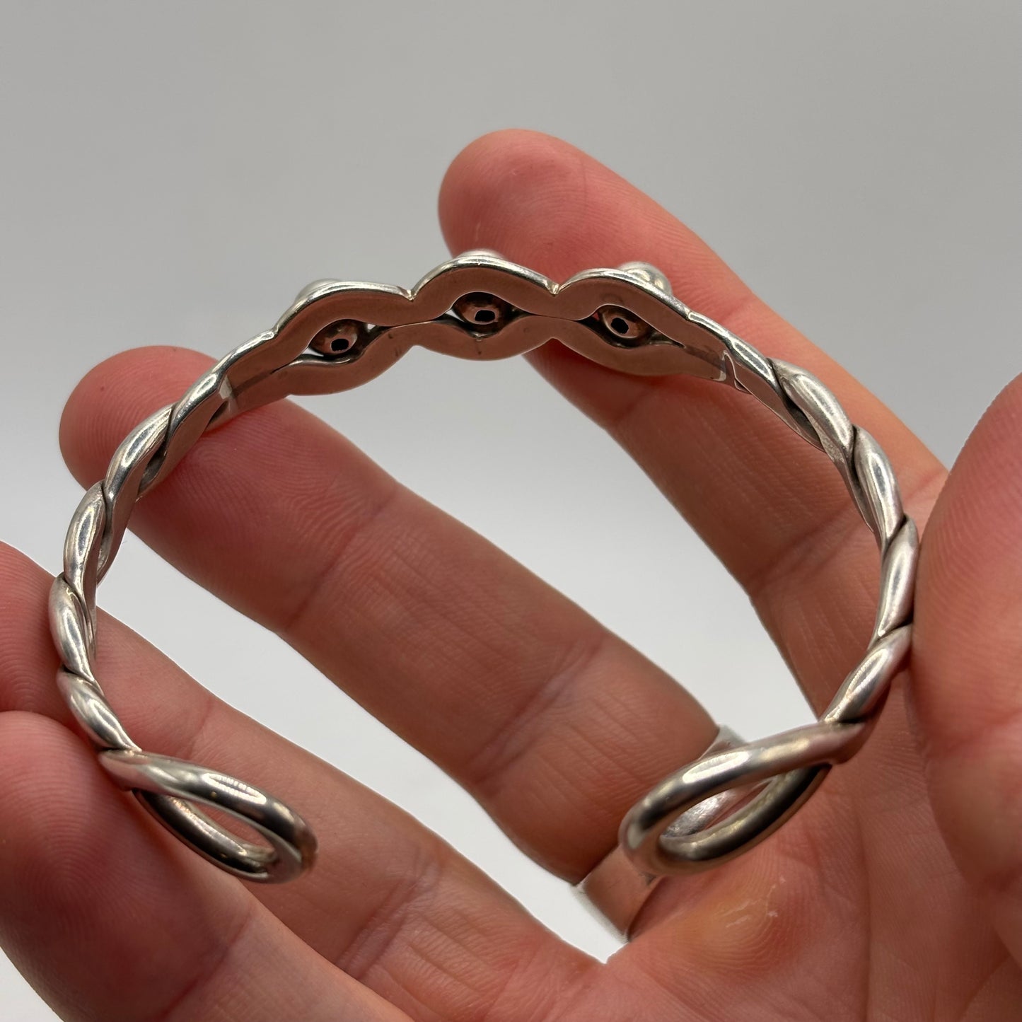 Silver Chunky Abstract Bangle