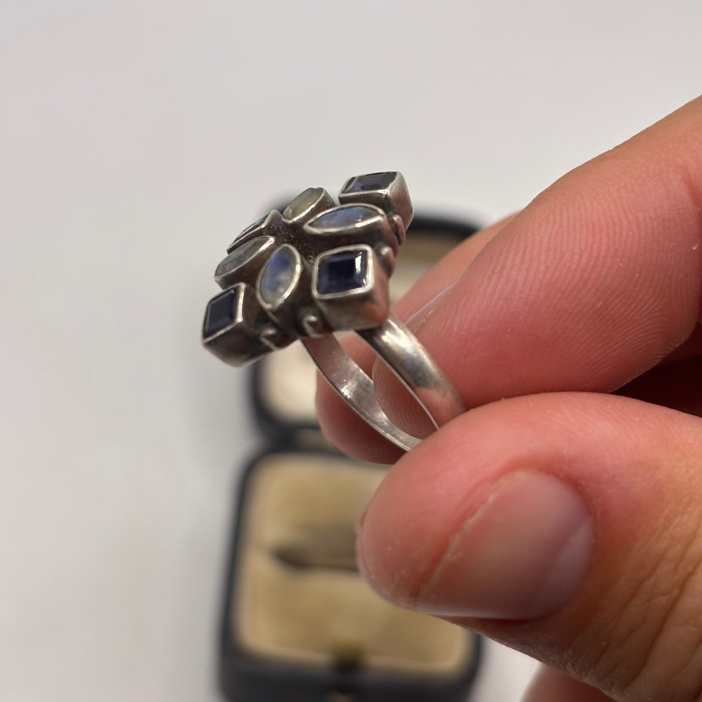 Silver Moonstone & Iolite Ring (P)