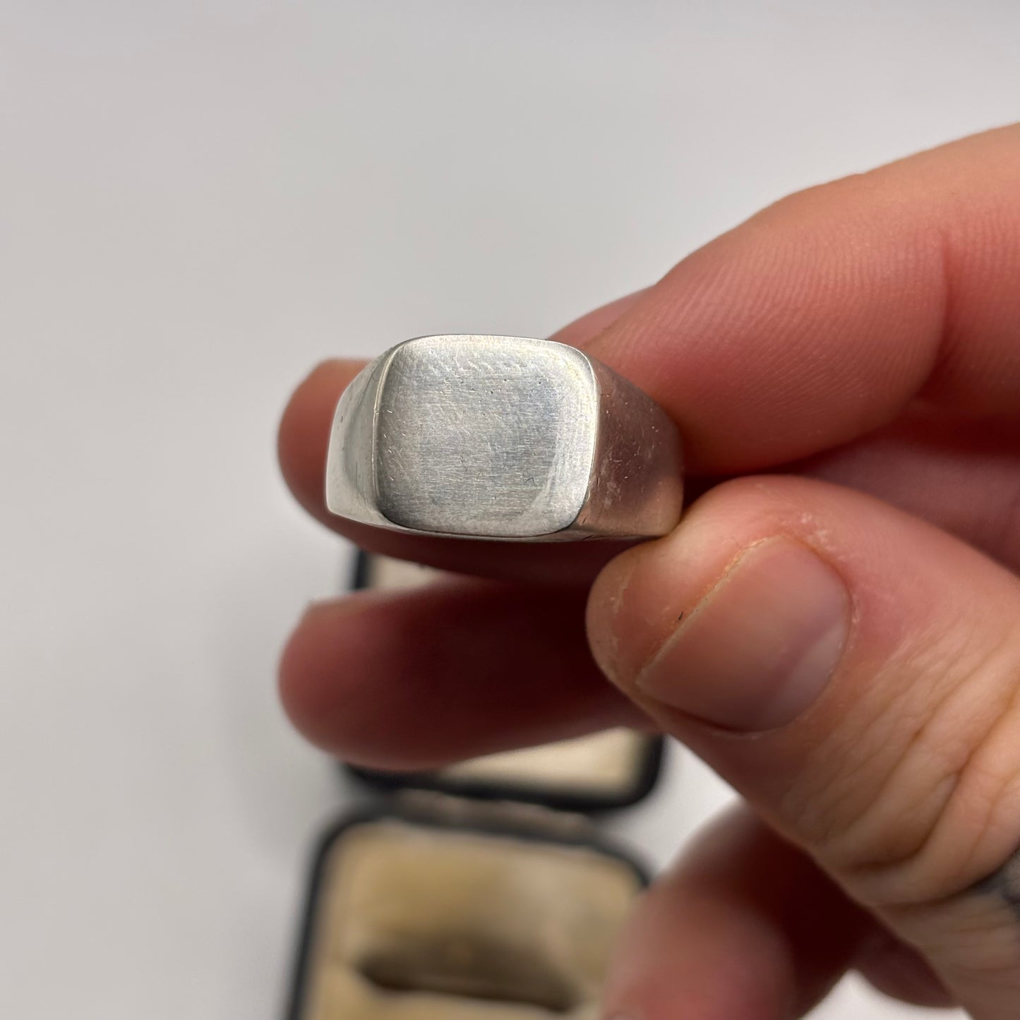 Silver Heavy Signet Ring (V)