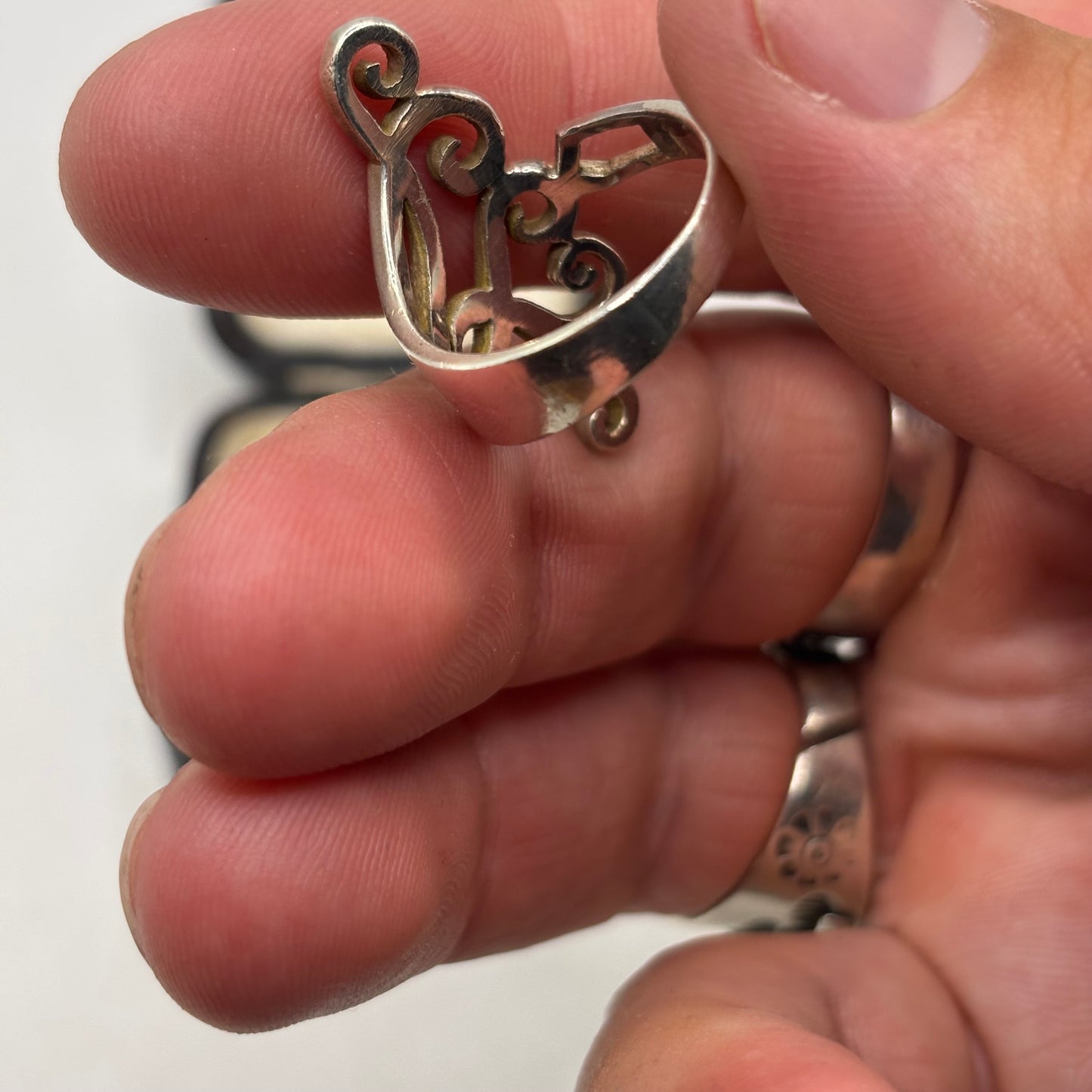 Silver Abstract Ring (N)