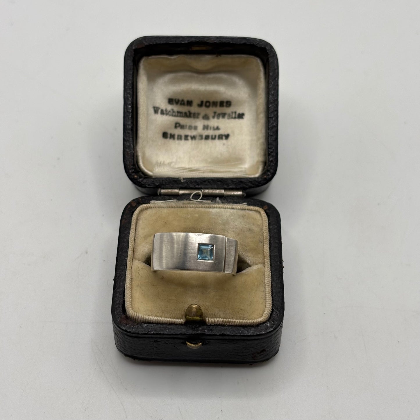 Silver Blue Topaz Modernist Ring