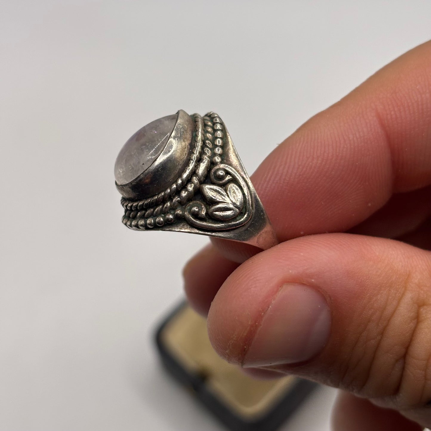 Silver Moonstone Ring (S)