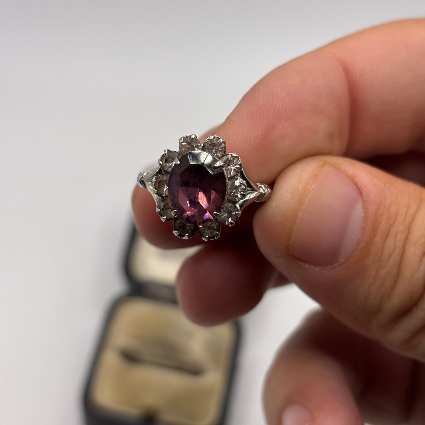 Silver Vintage Amethyst Ring (N)