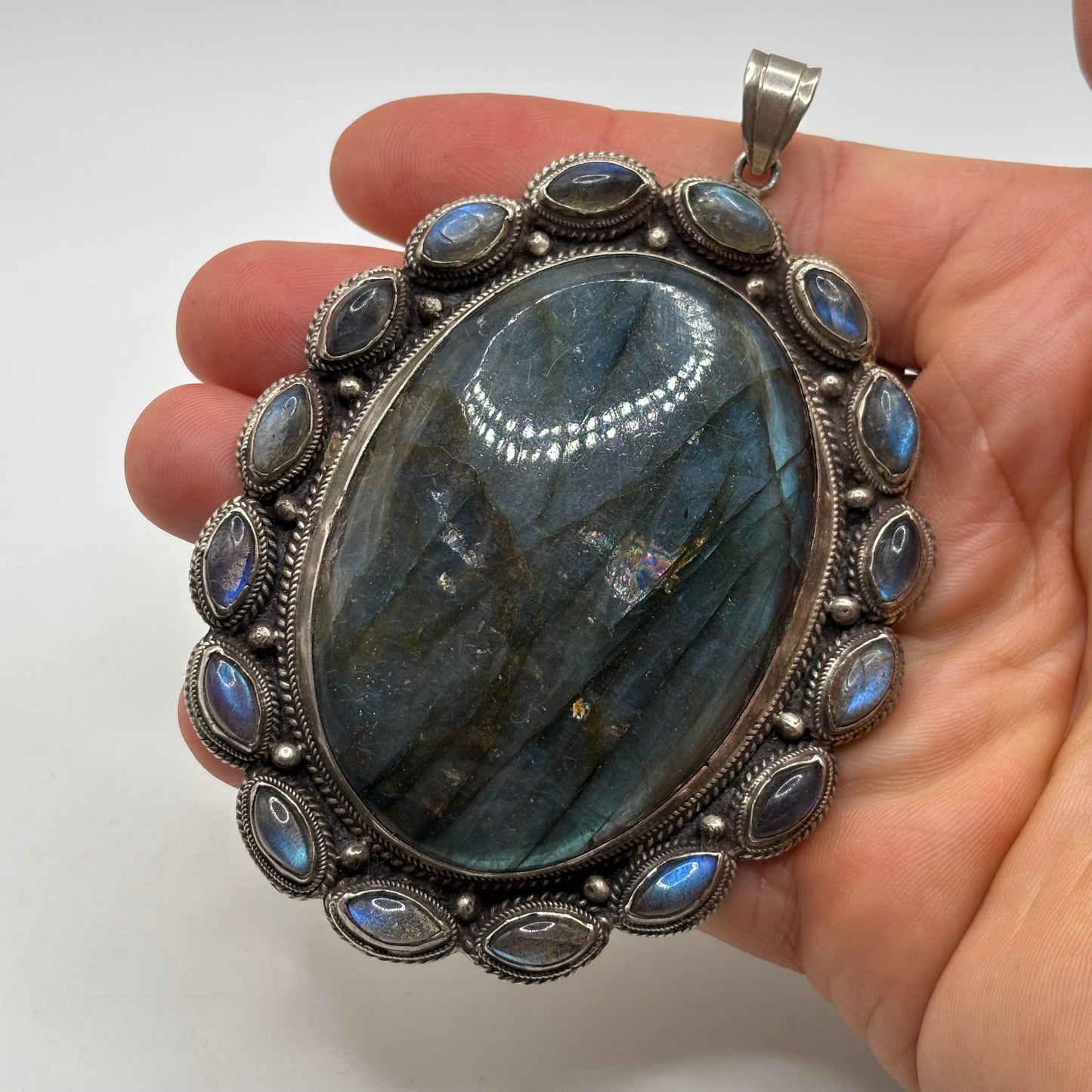 Incredible Huge Labradorite Pendant